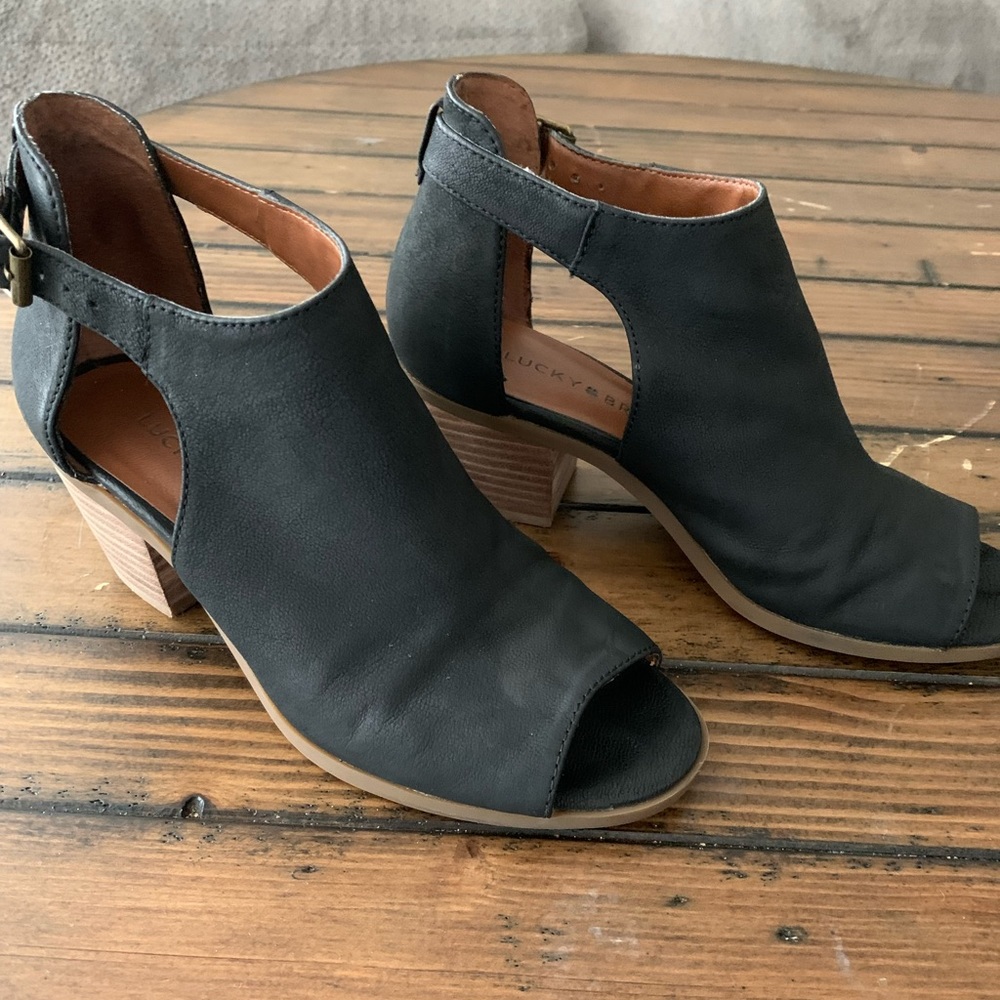Lucky Brand Open Toe Booties
